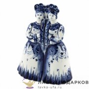 Гжель / Статуэтка «Дуэт» 18 х 14 х 07 см авт. Селиверстова Г.И. 