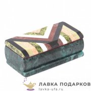 Камень / Шкатулка с зеркалом «Мозаика» 15 х 07 х 06 см змеевик 1441 