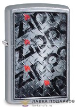 Zippo / Зажигалка 29838 «Лого Лого Лого Zippo» 56 х 36 х 12 мм. хром состаренный 