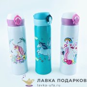 Термос металлический 500 мл. «Эдинорог» 24 х 07 х 07 см. цвет в асс. Эвр_ 4248 