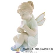 Seltmann / Фигурка «Ангелочек - девочка с голубем» 11 х 08 см. пастель с позолотой ХР_3136 