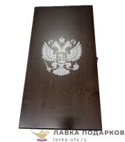 НИ / Нарды из массива «Герб России» лазерный рисунок наложение 50х25 см 