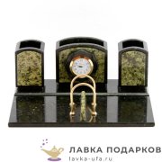 УК / Настольный набор из змеевика «Офисный», 2 предмета, 26х21х11 см (3499) 