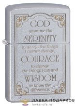Zippo 28458 /  Зажигалка Zippo Молитва о безмятежности с покрытием сатинированный хром 