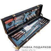 КР / Набор для пикника на 4 персоны (17 предметов) кейс 80 х 10 х 22 см. велюр зеленый (8) 