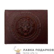 Макей / Зажим для  денег «Король - лев» 11 х 08 см. цвет коньяк 098_08_51.1 