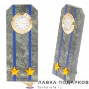 УК / Настольные часы «Погон подполковник ФСБ ФСО» 6х4х15см змеевик ведомственные 122522 