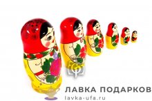 НП-М / Матрешка семеновская «Россияночка» 6 мест, 14 см. красный платок  