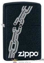Zippo / Зажигалка 29540 «Цепь с лого Zippo» 56 х 36 х 12 мм. черный матовый  