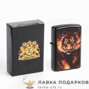 КП / Зажигалка бензиновая с гравировкой «СССР» 06 х 04 х 02 см. цв. хром 
