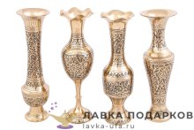 Кашмир / Ваза латунная с эмалью 24 х 08 х 08 см. черная (CDC) 4 вида В_2337.10.3 