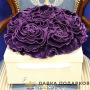 Подушка декоративная «Букет» 35 х 35 см. бархат, цвет фуксия 8_R_003 
