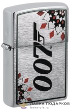 Zippo / Зажигалка бензиновая Zippo 48734 «007 Туз» цв. хром серебристый 