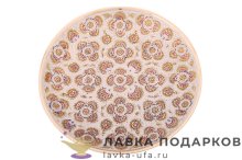 Кашмир / Панно латунное с эмалью «Цветы» белая 22 х 22 см. Пн_3275_9.2 
