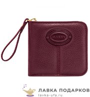Макей / Кошелек из натур. кожи на молнии «Классика»11 х 10 см. цв. бордовый 148_0855  