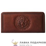 Макей / Кошелек из натур. кожи на молнии «Король - лев» 20 х 10 см. цв. коричневый 046_0851_1 