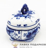 Гжель / Шкатулка «Ларец» 10 х 08 х 10см. авт. Рыженок  