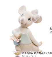 Pavone / Фигурка «Мышонок с цветами» 10 см. пастель JP_121.12  