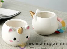 Чайная кружка «Единорожек» 450 мл. керамика цв. белый 9650 