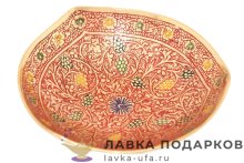Кашмир / Вазочка для конфет «Бутон» 12 х 12 х 04 см. латунь, эмаль красная Фр_38587.3 