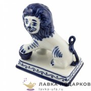 Гжель / Статуэтка «Лев» 10 х 09 х 06 см. авт. Симонов С.М. 