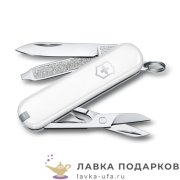 Victorinox / Нож-брелок «Классика Падающий снег» 06 см. 7 функций, сталь + пластик белый 0.6223.7G 