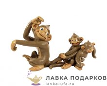 Фигурка года «Обезьянки играют» 11 х 18 см. (коричневый) EVE_50272 