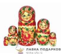 НП / Матрешка Полхов-Майдан «Цветок Хохломская» 5 кукол, 14см. цв. красный 