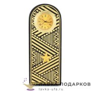 УК / Настольные часы «Погон генерал» 6х15см змеевик графит золото высший состав 3531 