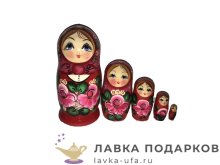 СР / Матрешка майдан «Катюша автор.» 5 кукол, 15 см. розовый платок 