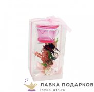 Подсвечник - коллаж на 1 свечу «Букет» 15 х 08 см. цвет розовый  