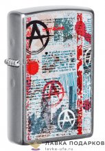 Zippo / Зажигалка 49662 «Анархия» 56 х 36 х 12 мм. хром матовый 