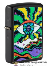 Zippo / Зажигалка 49699 «Радужный глаз» 56 х 36 х 12 мм. черный матовый 