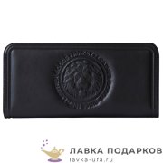 Макей / Кошелек из натур. кожи на молнии «Король - лев» 20 х 10 см. цв. черный 046_0851 