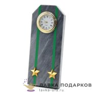 УК / Настольные часы «Погон подполковник ПВ» 6х15см мрамор ведомственные сувенирные 6663ос 