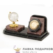 УК / Органайзер «Глобус» с часами В9х25х12 см лемезит змеевик 001 