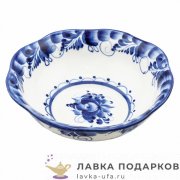 Гжель / Салатник «Фигурный» 05 х 15 х 15 см. авт. Голубенков Н.А. 