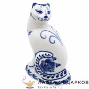 Гжель / Фигурка года «Кот на подставке» 14 х 06 х 09 см. авт. Федоровская Т.Д. 