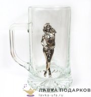 СУ / Кружка пивная «ВВС СССР» 500 мл. стекло со значком (пинта) 