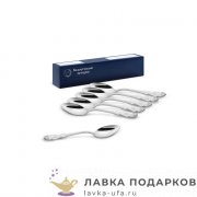 КМ / Ложка чайная с серебреннием «Герб» 14 см. набором (6 шт) 