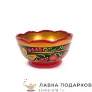 НП / Расписная чашка, резной край «Хохлома» 12 х 07 х 06 см.  