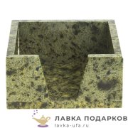 УК / Лоток для бумаг из камня «Кубарик» 11 х 11 х 06 см. змеевик цв. светло - зеленый 2857 