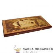 НИ / Набор 2в1 Нарды Шашки «Лев» 60х30см из фанеры яркие 