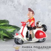 FM-П / Статуэтка «Футболист на мопеде» большая цветная полистоун 19см FM-60643 