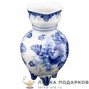 Гжель / Ваза декоративная на ножках 26 х 20 х 20 см, авт. Бидак В.С. 