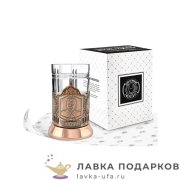 КММ / Подстаканник Кольчугино «Сталин» со стаканом (хрусталь), медь, Меценат 
