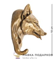 П / Вешалка «Волк - голова» В20 см полистоун бронза БФ-135 