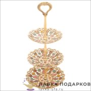 Кашмир / Ваза для фруктов «Кабаретница 3-х ярусная» 37 х 18 х 18 см. эмаль цветная Фр_444_3_1 