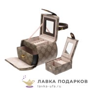 Jardin / Шкатулка для украшений с замком «Сумочка 2 яруса» 14 х 12 х 10 см. беж-коричн. PE_6188 