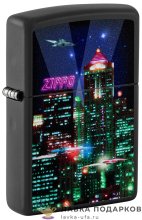 Zippo / Зажигалка 48506 «Кибер-Сити» 56 х 36 х 12 мм. черный матовый  